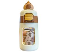 Huraoerrrr Bouteille d'eau Capybara pour Enfants 330 ML PC Mignon avec Couvercle de Paille en Silicone à l'épreuve du Bureau de Voyage Scolaire