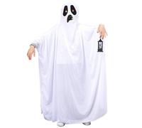 Huraoerrrr Ghost Costume Kids 62.99 pouces Face effrayant doux respirant pour une soirée de fête à thème d'Halloween réutilisable adulte