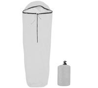 Huraoerrrr Liner de Sac de Couchage ultraliers, doublures Camping isolés en Nylon 83x28 Pouces avec hotte à Cordon, Feuille Voyage imperméable Pliable, Blanc