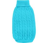Huraoerrrr Petits Chiens pour l'hiver, Pull à col roulé de Chien pour Animaux de Compagnie Ciel Bleu Chaud en Tricot, Manteau Crochet pour Les Petits Chiens et Les Chats (M)