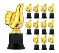 Huraoerrrr Trophée drôle 12pcs 5 Pouces Thumbs Up Mini Trophies Plastic Golden Awards et trophées Trophée de Participation Portable pour Les Enfants de la fête d'halloween
