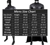 Huraogcos Costume de super-héros Bat pour homme, avec masque et cape, masque de Bat, tenue de fête d'Halloween (XS)