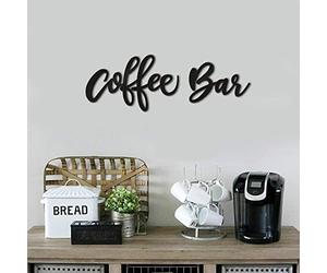 Huray Rayho Décoration Murale En Bois Pour Bar À Café, Station De Café, Maison, Coin Petit-Déjeuner Ou Restaurant, Cadeau Pour Les Amateurs De Café (Noir)