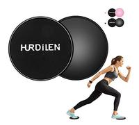 Hurdilen Core Sliders - Disques glissants d'exercice double face à utiliser sur la moquette et les planchers en bois dur, appareil de fitness léger et parfait pour l'entraînement de la force