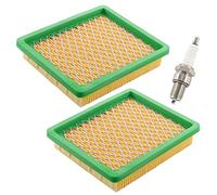 HURI 2X Filtres à air avec Bougie d'allumage pour Fuxtec FX-RM4639 FX-RM5196 ES FX-RM5196PRO FX-RM1855 FX-RM1860 FX-RM 5.5 5.0 Tondeuse à Gazon