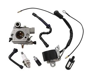 HURI Carburateur et Bougie Bobine d'allumage pour STIHL 024 026 MS240 MS260 Tronçonneuse Remplace 1121 120 0610, 0000 400 1300
