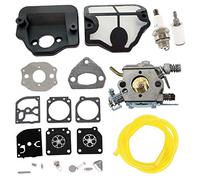 HURI Carburateur Filtre à air Bougie d'allumage Kit de réparation Membrane Joint pour Husqvarna 36 41 136 137 141 142 137 E 141 142 142E Tronçonneuse Remplace Zama C1Q-W29E 530071987