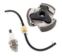HURI Embrayage Plaque Centrifuge Renforcé pour Pocket Quad Pocket Dirt Bike avec Clavette 47cc 49cc 50cc et L7T Bougie d'allumage filtre à carburant Tuyau de carburant