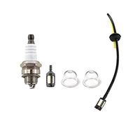 HURI Filtre à Essence Kit Bougie d'allumage Poire d'amorçage pour Kawasaki TH23 TH26 TH23D TH26D TH34 TJ27 Moteur 23cc 25cc 26cc 33cc 35cc BV162 2 Temps Trimmer Mini Ventilateur