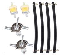 HURI Lot de 2 Robinets à essence 6mm avec Tuyaux d'essence Filtre à essence pour moto ATV Buggy Commutateur vélomoteur Ditbike ATV Quad Pitbike Scooter Cyclomoteur Mobylette