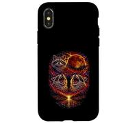 Hurlant Raton Laveur 3 Red Blood Moon Eclipse Night Sky Vintage Coque pour iPhone X/XS