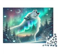 Hurlement du Loup Arctique Puzzle 1000 Pièces avec Clic Parfait, Puzzles De Casse-tête défi De Jeu Éducatif pour Un Passe-Temps pour Adulte, Cadeau Original Adulte 38x26cm/1000pcs