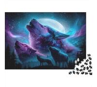 Hurlement du Loup Casse-tête 1000 Pièces avec Découpe De Précision, Jeu De Puzzles en Lot Puzzle De Développement Cognitif pour Une Activité Intergénérationnelle, Le Puzzle Le