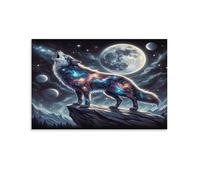 Hurlement du Loup Cosmique- Puzzle 1000 éléments - Art Déco, Voyages, Paysage, Divertissement Créatif, Jeu, Puzzle Classiques pour Les Adultes et pour Les Enfants 12+ 38x52cm