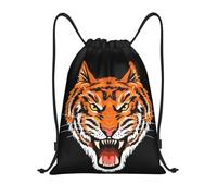 Hurlement du Tigre Sac À Dos Drawstring Bags Réglable Adultes Sac De Gym pour Femmes Déjeuner Téléphone 36X42Cm