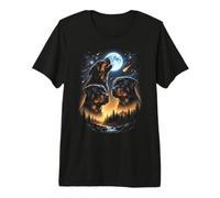 Hurler à la Lune Rottweiler T-Shirt Haut de Gamme