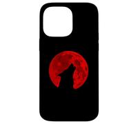 Hurler au sang Red Moon Wolf Horror Coque pour iPhone 14 Pro Max