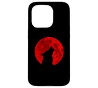 Hurler au sang Red Moon Wolf Horror Coque pour iPhone 15 Pro
