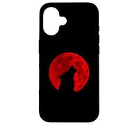 Hurler au sang Red Moon Wolf Horror Coque pour iPhone 16