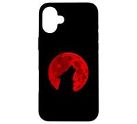 Hurler au sang Red Moon Wolf Horror Coque pour iPhone 16 Plus