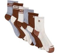 Hurley 6pk Mens 1/2 Terry High Qtr Cr Cream/choc Taille: 8-12 | Sous-vêtements Outlet | Homme | Blanche