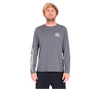 Hurley Bay Bass Hybrid UPF Ls T-Shirt de Protection Rash Guard, Noir chiné, S Homme