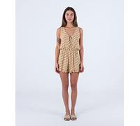 Hurley City Block Lace Up Romper Casser, Terre Cuite, M Femme
