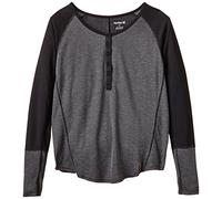 Hurley Dri-fit Henley Top Manches Courtes Fille, Noir, FR : S (Taille Fabricant : S)