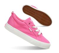 Hurley Finn Kids Baskets en toile à lacets - Chaussures de skateboard basses pour enfants, chaussures de sport pour garçons et filles, Candy/blanc, 34 EU