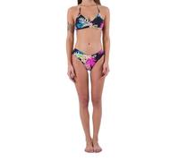 Hurley Hana Rvsb Moderate Bottom Culotte de Bikini, Black/Tiki Multi, XS Femme