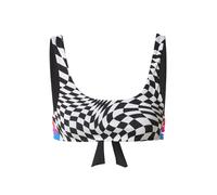 Hurley Nascar Rvsb Scoop Front Top Haut de Bikini, Black White, XS Femme