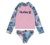 Hurley Hrlg Ls UPF Top/Bottom 2pc Set Ensemble Bikini, Rose, 10 años Garçon
