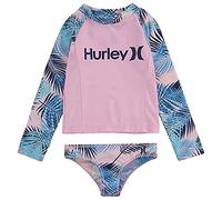 Hurley Hrlg Ls UPF Top/Bottom 2pc Set Ensemble Bikini, Rose, 5 años Garçon