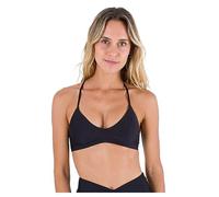 Hurley Maillot de Bain Solide réglable Haut, Noir, XS Femme