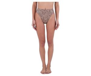 Hurley Max Leopard Moderate Tab Side High Waist Culotte de Bikini, Brown Sugar, S Femme