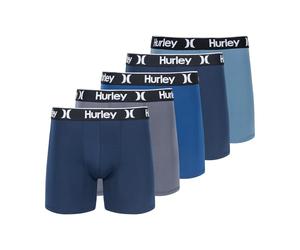 Hurley Men's Standard 5 Pack Stretch Boxer Briefs, Obsidian Combo