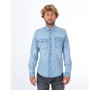 Hurley Oceancare Manches Longues tissé pour Homme Chemise, Denim Clair 22