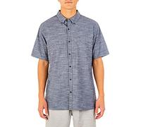 Hurley One and Only Textured Short Sleeve Button Up Chemises Homme, Black, FR : L (Taille Fabricant : L)