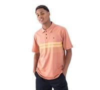 Hurley Printed Stripe Slub Polo SS Shirt, Martian Rust, L Men's