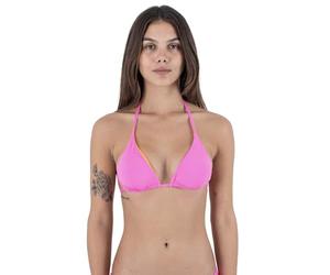 Hurley Solid Rvsb Basic Tri Top Haut de Bikini, Pink Punch/Tangerine, S Femme