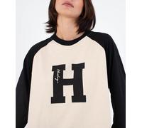 Hurley Out Run Raglan Long Sleeve T-shirt Beige S Femme