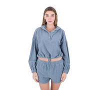 Hurley Trista Henley Sweat à Capuche, Bleu, M Femme