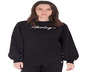 Hurley W Oceancare O&o Script Crew Maillot de survtement, Noir, L Femme