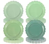 HURODZ Lot de 48 assiettes rondes en carton réutilisables, de couleur vert sauge, pour artisanat, fête d'anniversaire, mariage, garden-party, 17,8 cm