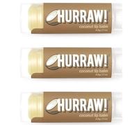 Hurraw! Baume à lèvres à la noix de coco, lot de 3: biologique, certifié végétalien, sans cruauté envers les animaux et sans gluten. Ingrédients 100% naturels. Sans abeilles, soja ou palme. (3)