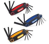 HURRICANE Lot de Clé hexagonales pliantes en Cr-V 25 Pièces, SAE, métrique, Torx, Portative, pour réparation de base et applications générales