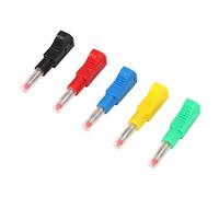 HURRISE Banana Plugs, 10pcs 4 Mm Plug à Banane Rétractable de Banane Empilables Banana Connecteur Test de Test Soudable Ends Cat II 600V 32A 5 Couleur pour l'équipement Numérique 3C