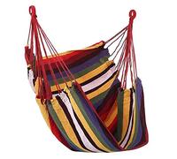 HURRISE Hamac, Chaise Hamac Toile Swing Hamacable Portable Confortable Chaise de Rayures Colorée