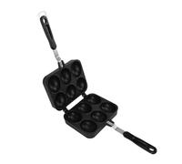 HURRISE Pan à Takoyaki, Double Facette Takoyaki Plaque Coréenne Grill Mini Poêle à Crêpe 6 Trous Cuisinière de Cuisson Outil de Pâtisserie pour la Cuisson et la, Noir 6.9x13. Pouces