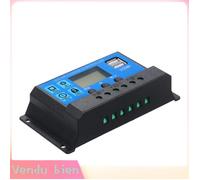 HURRISE Solar Controller 100A 12V / 24V Contrôleur Solaire Chargeur Batterie Sortie USB 5V 2.5A Bleu jardin spot Bleu Bleu et 30A